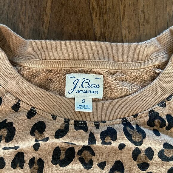 J.Crew Vintage Cheetah Print Crew Sweatshirt - Size S - Picture 2 of 4